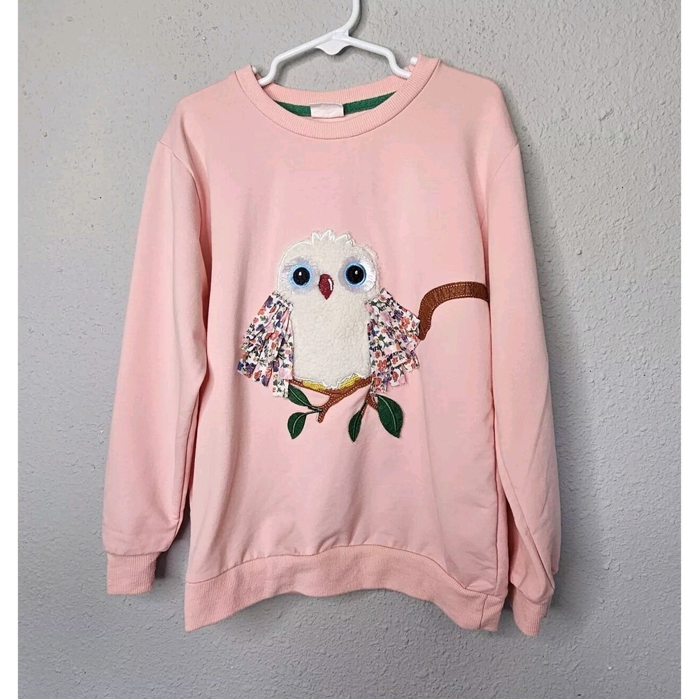 CCMOM‎ Kids Pink Owl Applique Sweatshirt Long Sleeve Pullover Size 9T